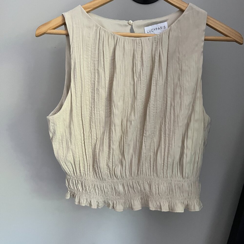 Lucy Paris Cream Crop Top